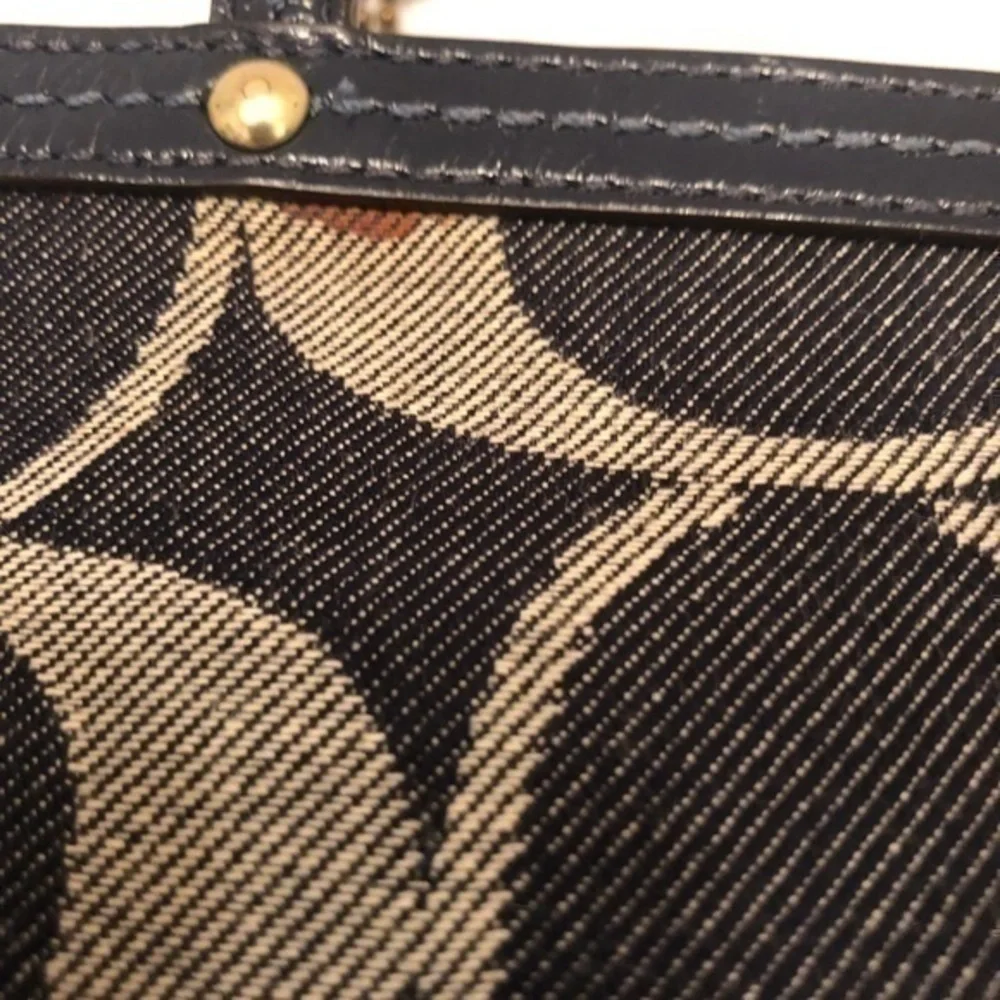 Coach 12546 signature legacy stripe denim tote bag